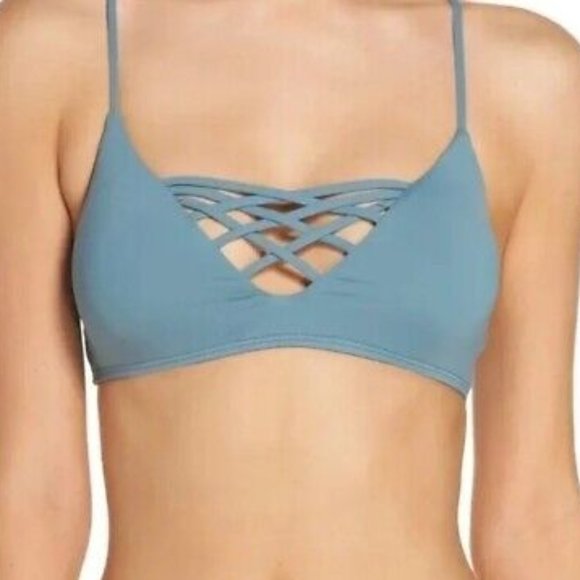 L*SPACE Women's Caged Criss-Cross JAMIE TOP Bikini Top - Picture 1 of 4